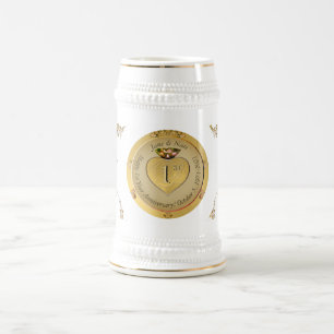 1st/50th Wedding Anniversary Golden Beer Stein