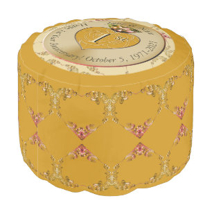 1st/50th Wedding Anniversary Golden Ochre Pouf