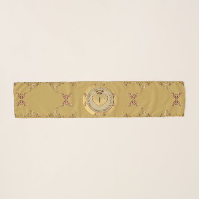 1st/50th Wedding Anniversary Golden Scarf (Front (Horizontal))