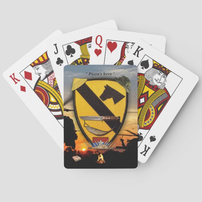 1st 7th cavalry air cav LRRP vietnam veterans Poker Cards (Back)