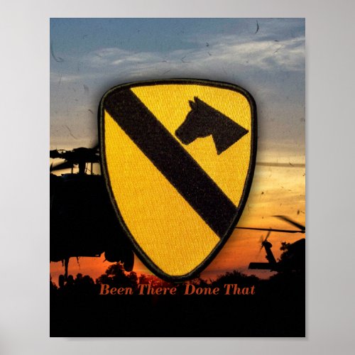 1st 7th Cavalry Air Cav Vetereans Vets Patch Poster