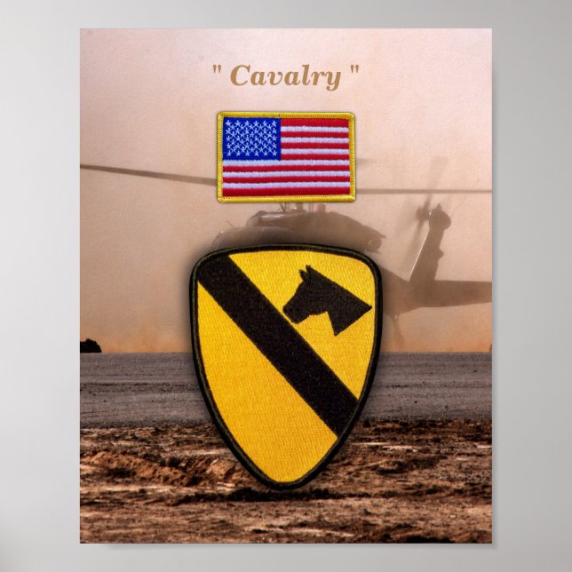 1st 7th Cavalry Air Cav Vetereans Vets Patch Poster (Front)