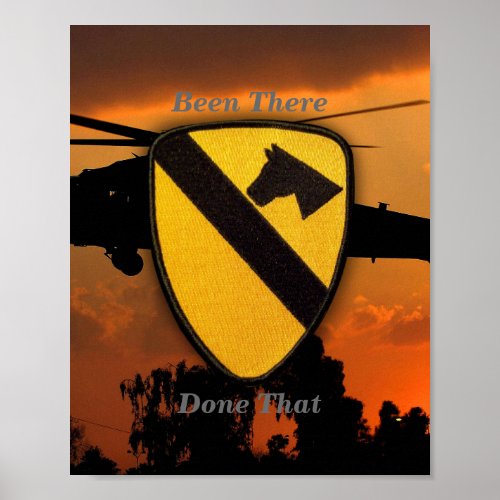 1st 7th Cavalry Air Cav Vietnam Nam War Patch Poster