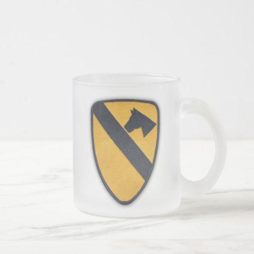 1st 7th cavalry division air cav veterans vets frosted glass coffee mug