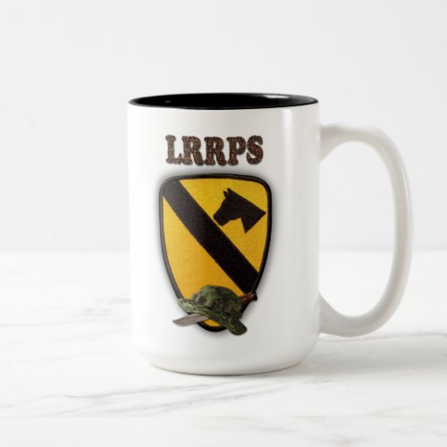 1st 7th cavalry lrrps recon air cav veterans vets Two_Tone coffee mug