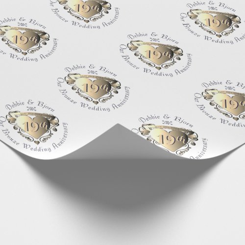 1st 8th19th 50th Wedding Anniversary Wrapping Paper