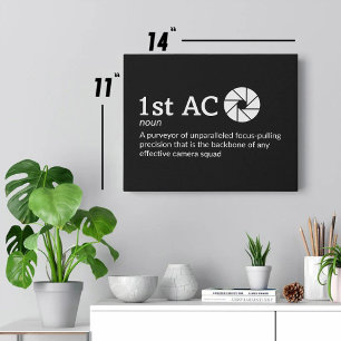 1st AC Definition - Camera Team Decor 14" x 11" Faux Canvas Print