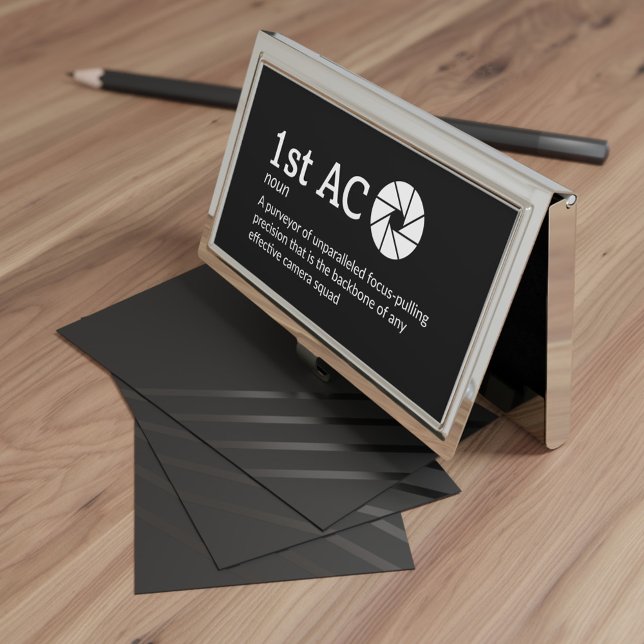 1st AC Definition - Film Crew  Business Card Case (Creator Uploaded)