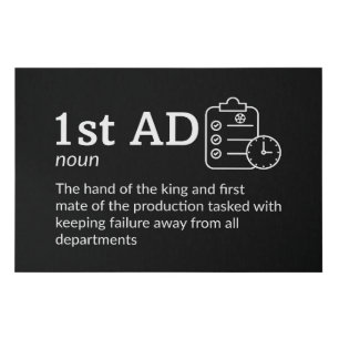 1st AD Definition - Film Crew Decor 36" x 24" Faux Canvas Print