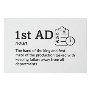 1st AD Definition - Set Life Decor 36" x 24" Faux Canvas Print