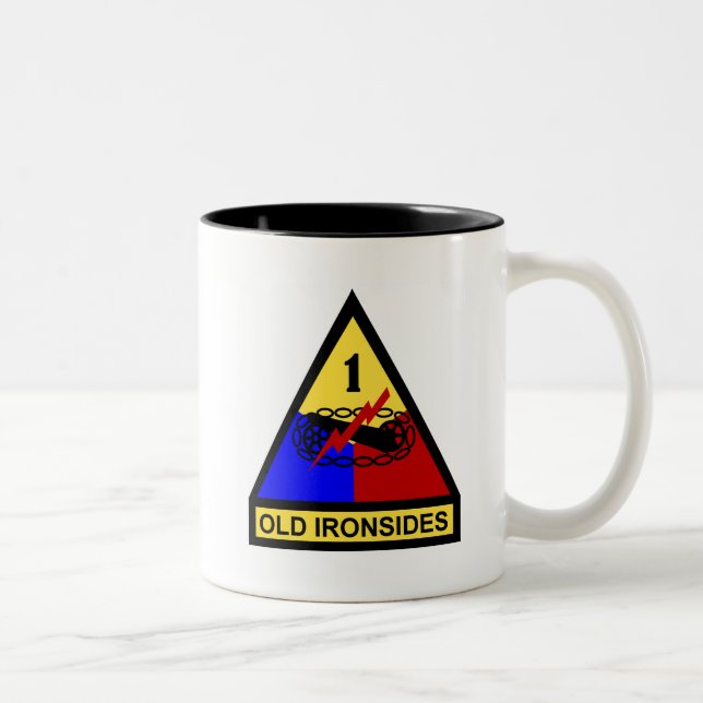 1st AD Old Ironsides Patch Two-Tone Coffee Mug (Right)