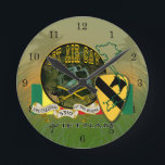 1st Air Cav - Vietnam Round Clock<br><div class="desc">A tribute design to the brave men of the 1st Cavalry Division - Air Mobile who served in Vietnam. 5310 men were killed in action between 1965 and 1972. This is for "The Brotherhood of the Horse."</div>