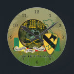 1st Air Cav - Vietnam Round Clock<br><div class="desc">A tribute design to the brave men of the 1st Cavalry Division - Air Mobile who served in Vietnam. 5310 men were killed in action between 1965 and 1972. This is for "The Brotherhood of the Horse."</div>