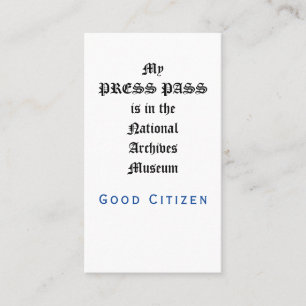 1st Amendment Audit - My Press Pass Business Card