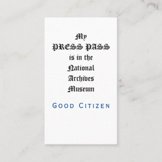 1st Amendment Audit - My Press Pass Business Card