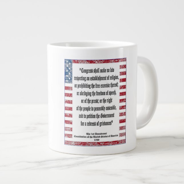 1st Amendment Giant Coffee Mug (Front Right)