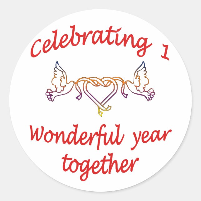 1st. ANNIVERSARY Classic Round Sticker (Front)