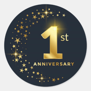 1st Anniversary Classic Round Sticker