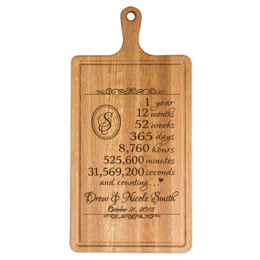 1st Anniversary Classy Cherry Wood Cutting Board (Front)