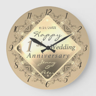 1st Anniversary/Custom Event Golden Emblem Large Clock