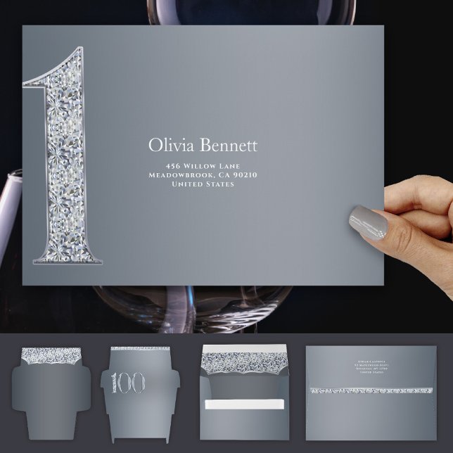 1st Anniversary Diamond Number One Silver Gray Envelope (Creator Uploaded)