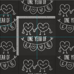 1st Anniversary Gift Chalk Hearts Fabric