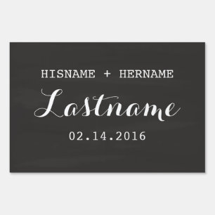 1st Anniversary Gift Chalk Hearts Yard Sign