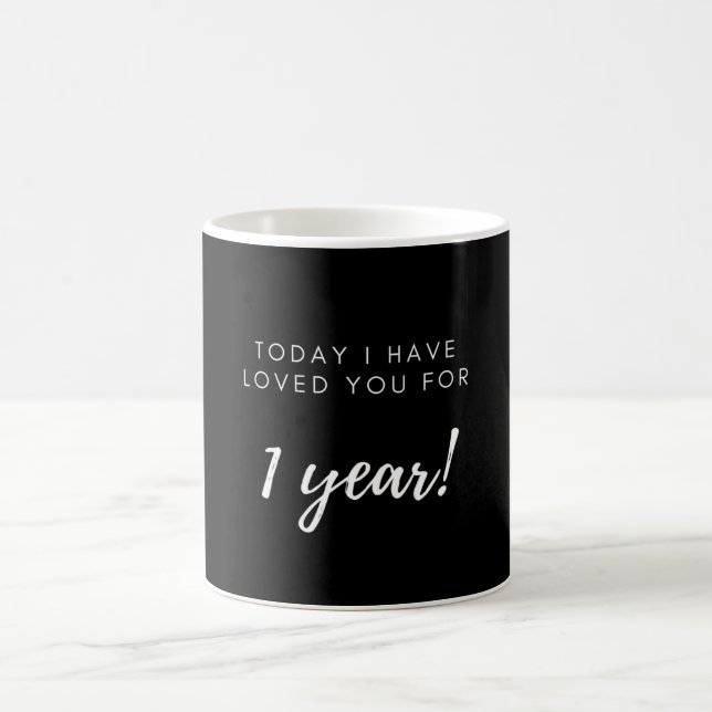 1st Anniversary Gift for Boyfriend Girlfriend Coffee Mug (Center)
