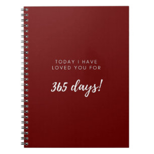 1st Anniversary Gift for Boyfriend Girlfriend Notebook