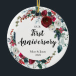 1st Anniversary Gift for Couple Ornament<br><div class="desc">First Anniversary Gift for Couple Ornament</div>