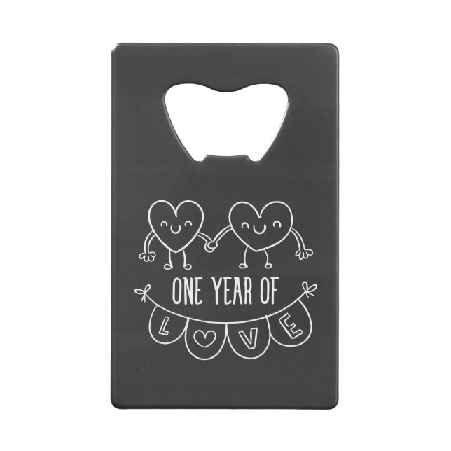 1st Anniversary Gift for Her Chalk Bottle Opener (Front)