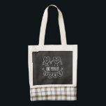 1st Anniversary Gift for Her Chalk Hearts Tote<br><div class="desc">Cute two doodle hand drawn heart 1st year anniversary design.</div>