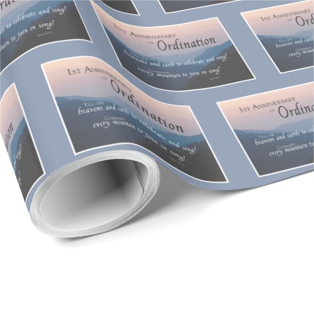 1st Anniversary of Ordination Congrats Wrapping Paper (Roll Corner)