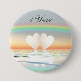 1st Anniversary Paper Hearts Button