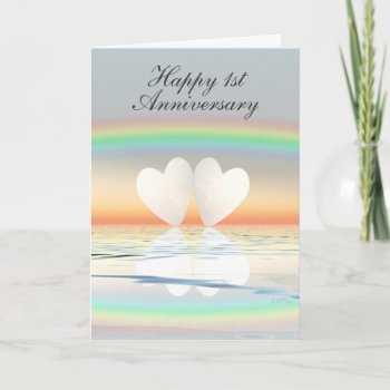 1st Anniversary Paper Hearts Card by Peerdrops at Zazzle