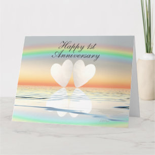1st Anniversary Paper Hearts Card