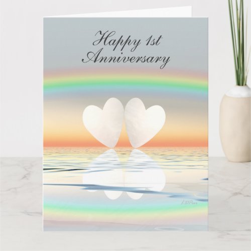 1st Anniversary Paper Hearts Card