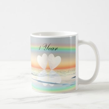 1st Anniversary Paper Hearts Coffee Mug by Peerdrops at Zazzle
