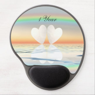 1st Anniversary Paper Hearts Gel Mouse Pad