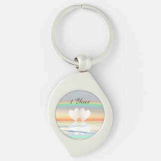 1st Anniversary Paper Hearts Keychain