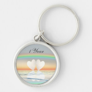 1st Anniversary Paper Hearts Keychain