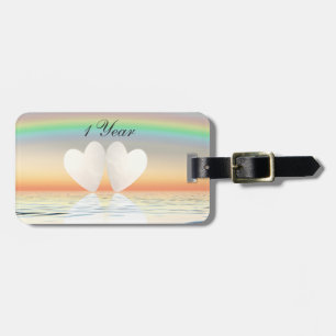 1st Anniversary Paper Hearts Luggage Tag