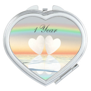 1st Anniversary Paper Hearts Mirror For Makeup