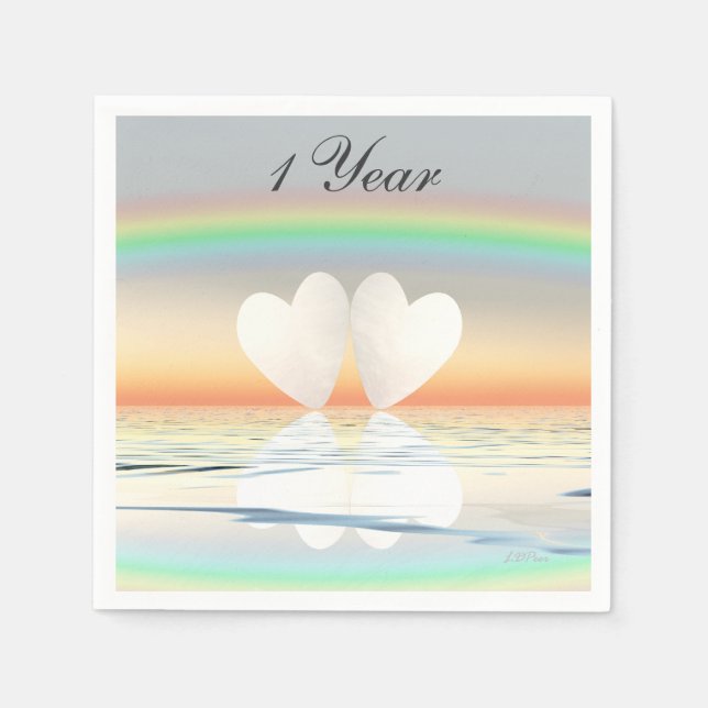 1st Anniversary Paper Hearts Napkins (Front)