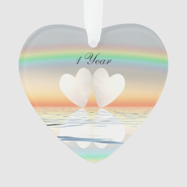 1st Anniversary Paper Hearts Ornament (Front)
