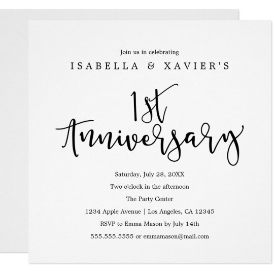 1st Anniversary Party Invitation
