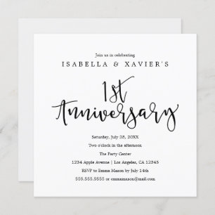 1st Anniversary Party Invitation