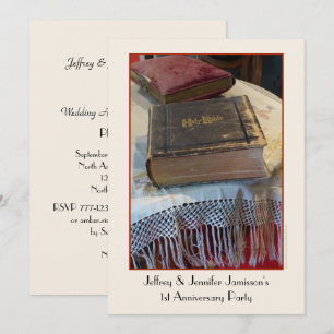 1st Anniversary Party Invitation Vintage Bible