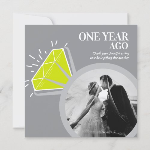 1st anniversary party peridot ring two photos invitation