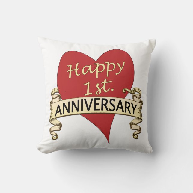 1st. Anniversary Throw Pillow (Front)